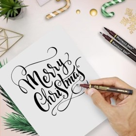 Pinturale Arts Set 3 Stylo Calligraphie | Feutre Dessin Professionnel | Stylo Feutre Noir de Qualité Professionnelle Idéale p