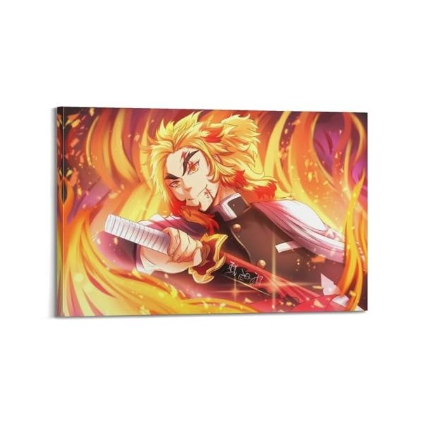Poster décoratif sur toile avec personnage de Demon Slayer et pilier de lanime Demon Slayer 50 x 75 cm 
