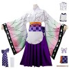 YEAJION Kochou Shinobu Cosplay Costume avec Perruque Shinobu Maid Dress Demon Slayer Anime Cosplay Costume Kimetsu no Yaiba K