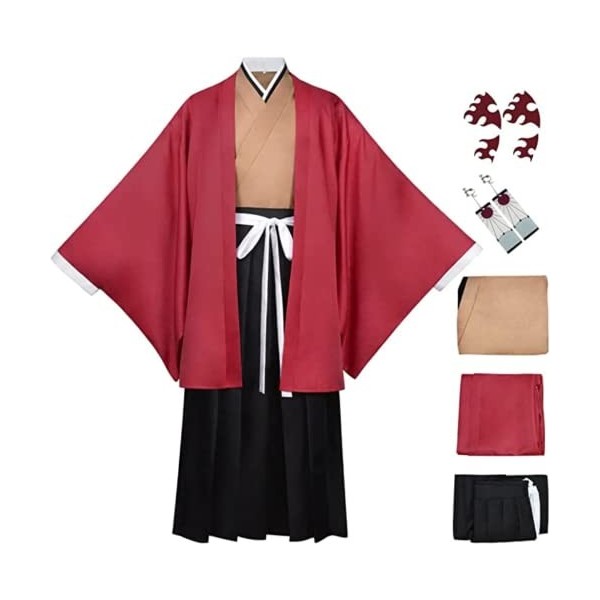 Rcrllya Anime Démon Slayer Tsugikuni Yoriichi Cosplay Costume Kimetsu No Yaiba Yoriichi Tsugikuni Cosplay Costume Kimono pour
