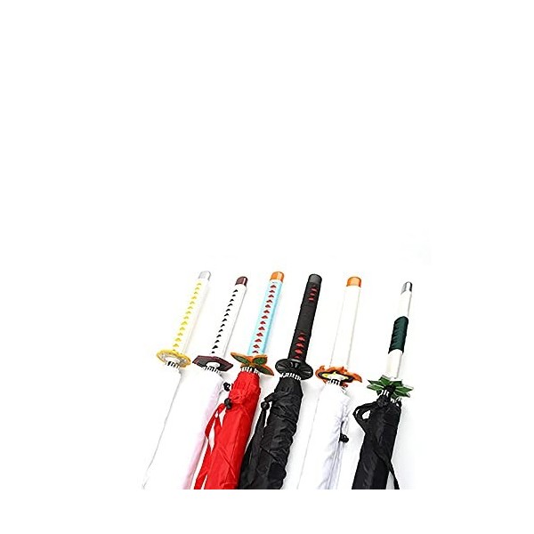 HUVE Parapluie Parasol pour Demon Slayer Kamado Tanjirou, Long Manche Personnalité Créative Parapluie Droit Samouraï, Coupe-V