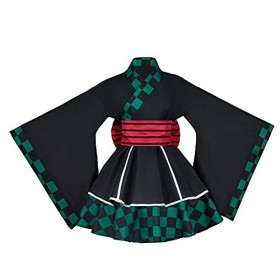 PGY Tanjirou Robe Cosplay Kamado Kimetsu no Yaiba Demon Slayer, Costume Tanjirou Kamado, Robe Kimono, Dress, Cape XL
