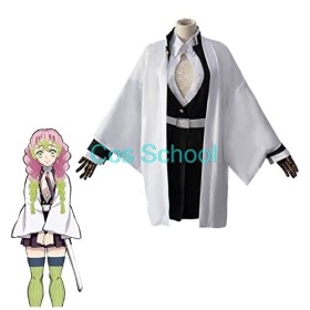 Cos School Kanroji Mitsuri Costumes Demon Slayer: Kimetsu no Yaiba Mitsuri Kanroji Cosplay Mode Perruques de mode Kisatsutai 