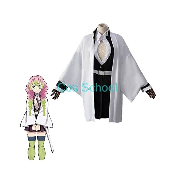 Cos School Kanroji Mitsuri Costumes Demon Slayer: Kimetsu no Yaiba Mitsuri Kanroji Cosplay Mode Perruques de mode Kisatsutai 
