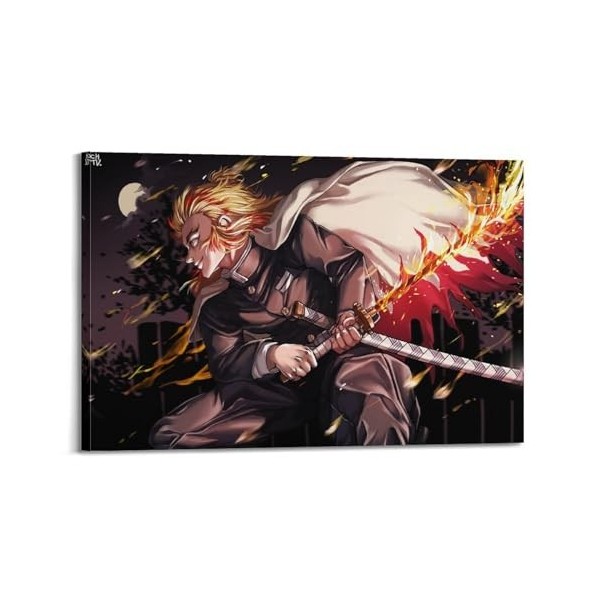 Poster décoratif sur toile de lanime Demon Slayer Purgatory Anjurou 50 x 75 cm 