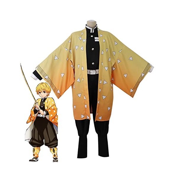 Anime Demon Slayer: Kimetsu no Yaiba Cosplay Costume Kamado Nezuko Tanjirou Kimono Robe Uniforme Cheveux Synthétiques Mode Pe