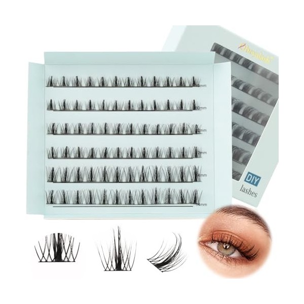Faux Cils Manga Eyelashes Individual 10mm 12mm 14mm Individual Lashes D Curl DIY Cils Individuels Réutilisable Faux Cils Indi