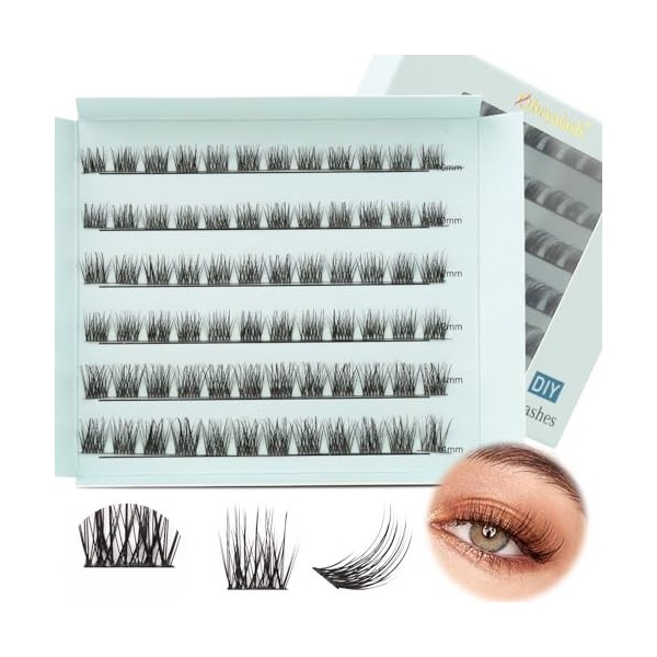 Faux Cils Manga Eyelashes Individual 10mm 12mm 14mm Individual Lashes D Curl DIY Cils Individuels Réutilisable Faux Cils Indi