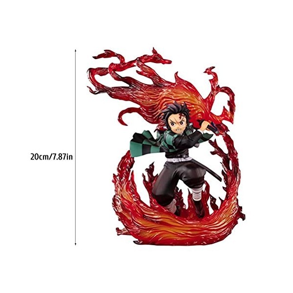 Tanjiro Figurine de manga Demon Slayer - 20 cm - Figurine de dessin animé - Modèle de collection animée, cadeau pour les fans