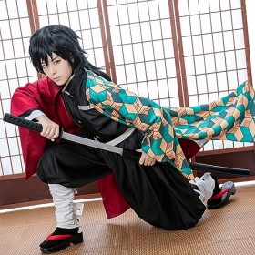 CR ROLECOS Demon Slayer - Costume de cosplay - Unisexe - Kimono japonais - Pour homme et femme L, Tomioka Giyuu 