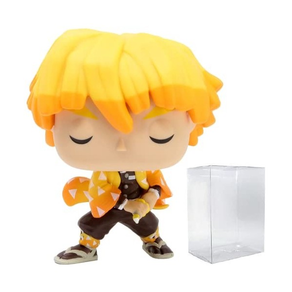 Demon Slayer - Zenitsu Agatsuma Funko Pop! Vinyl Figure Bundled with Compatible Pop Box Protector Case 