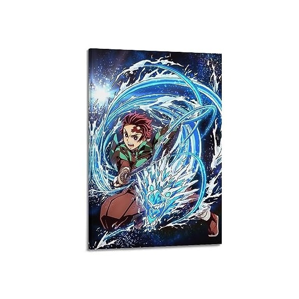 VZRSQZK Poster de lanime Demon Slayer Tanjiro - Peinture décorative sur toile - Décoration moderne pour chambre à coucher - 