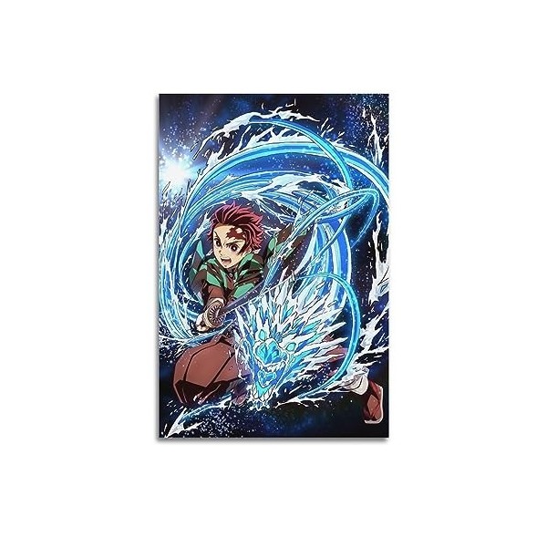 VZRSQZK Poster de lanime Demon Slayer Tanjiro - Peinture décorative sur toile - Décoration moderne pour chambre à coucher - 