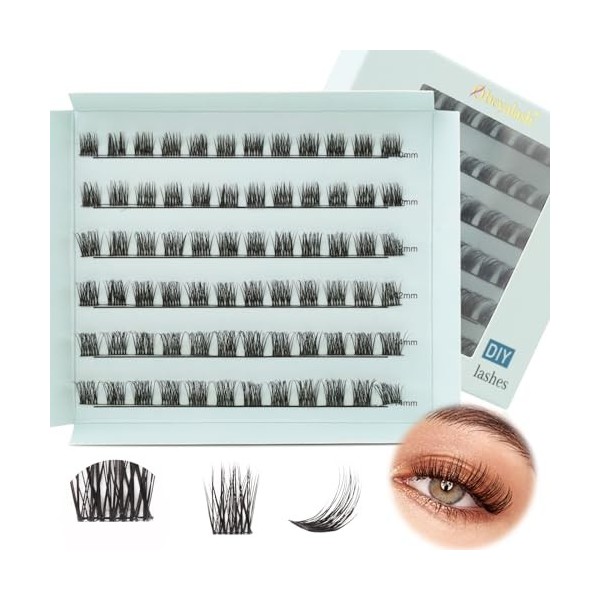 Faux Cils Manga Eyelashes Individual 10mm 12mm 14mm Individual Lashes D Curl DIY Cils Individuels Réutilisable Faux Cils Indi
