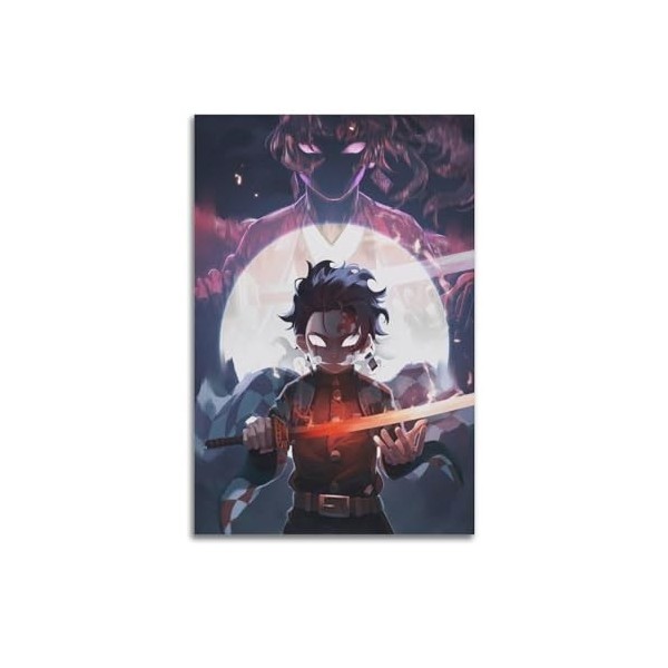 DATOZA Poster décoratif sur toile Demon Slayer Yoriichi et Tanjiro - Décoration murale moderne pour chambre à coucher - 50 x 