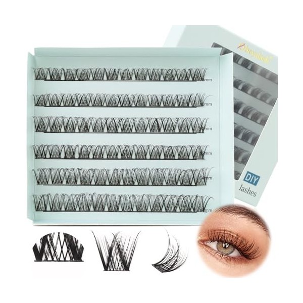 Faux Cils Manga Eyelashes Individual 10mm 12mm 14mm Individual Lashes D Curl DIY Cils Individuels Réutilisable Faux Cils Indi