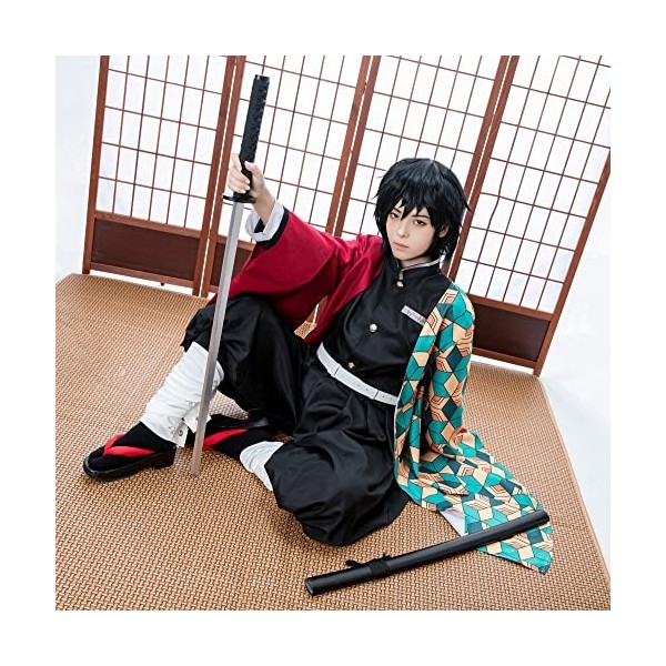 FCCAM Tomioka Giyuu Costume de cosplay Giyuu Kimono Halloween Ensemble complet Adulte XS