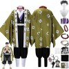 WOLWES AnimeHimejimaGyoumei Cosplay Costume Tenue Demon Slayer Kimono Cape Perruque Porte-clés Ensemble Complet Halloween Fêt