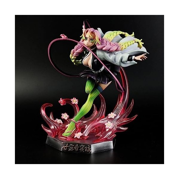 LYOUAE Figurine Anime Anime Figurine Modèle Demon Slayer Kanroji Mitsuri Figurines Anime Caractère Environnement PVC Collecti