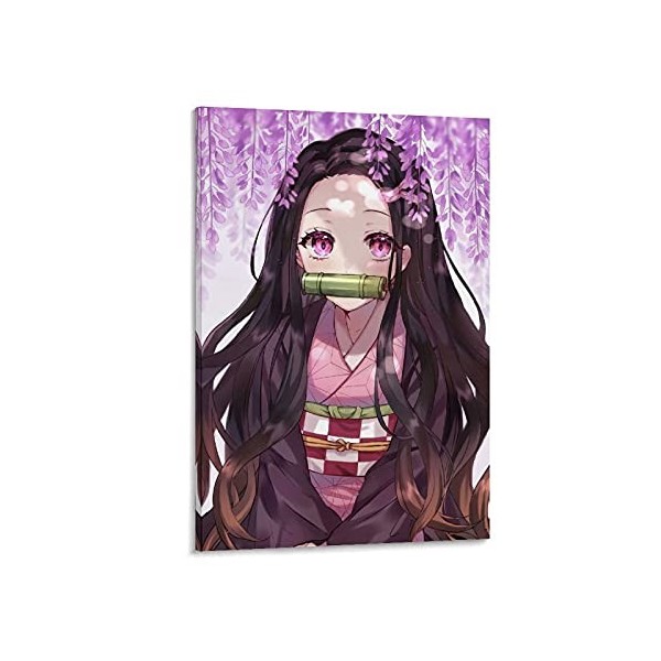 HAPPOW Demon Slayer Kimetsu No Yaiba Kamado Nezuko Fantastique Aventure Poster décoratif sur toile pour salon, chambre à couc