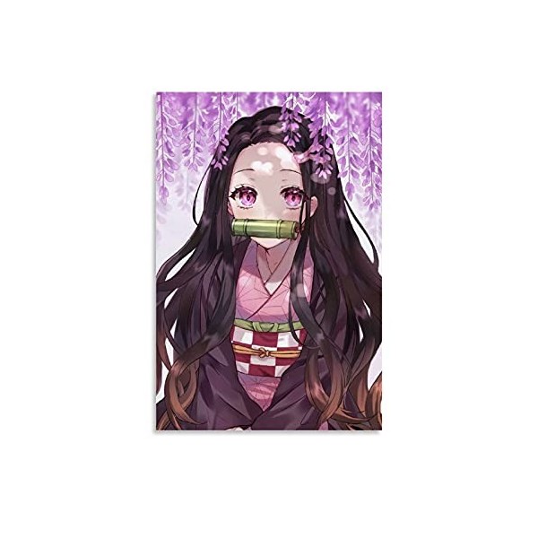 HAPPOW Demon Slayer Kimetsu No Yaiba Kamado Nezuko Fantastique Aventure Poster décoratif sur toile pour salon, chambre à couc