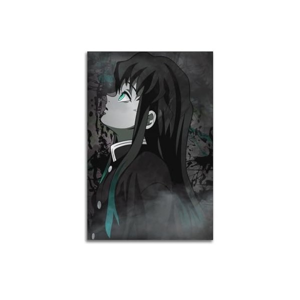 Poster décoratif sur toile de Demon Slayer de Comic Demon Slayer - Impression dart moderne pour chambre à coucher - 50 x 75 