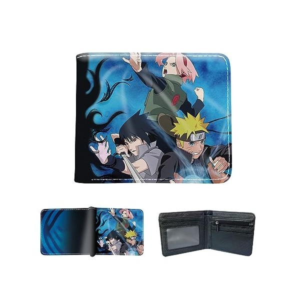 Générique Porte Monnaie Enfant Garçon, Ado Bourse, Portefeuille Manga Anime, Garçons Bi-Fold Court Portefeuille, Cuir PU Port