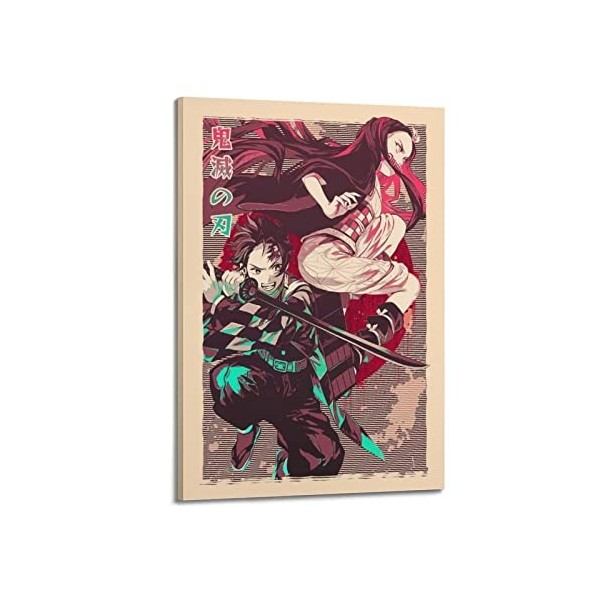 VZRSQZK Poster de lanime Demon Slayer - Peinture décorative sur toile - Décoration moderne pour chambre à coucher - 50 x 75 