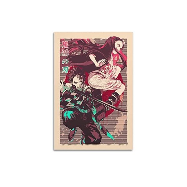 VZRSQZK Poster de lanime Demon Slayer - Peinture décorative sur toile - Décoration moderne pour chambre à coucher - 50 x 75 