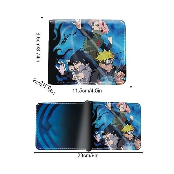 Générique Porte Monnaie Enfant Garçon, Ado Bourse, Portefeuille Manga Anime, Garçons Bi-Fold Court Portefeuille, Cuir PU Port