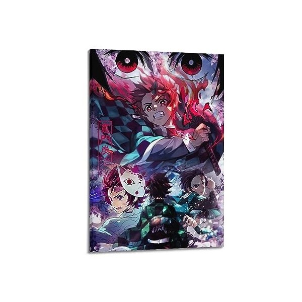 Poster de bande dessinée Demon Slayer Kimetsu No Yaiba Tanjiro Demon Slayer Yaiba Demon Poster décoratif sur toile murale et 