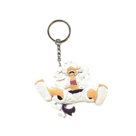 Aurabeam Luffy-s Ruffy Gear-s 5 One Piece-s Porte-clés manga 5ème forme cadeau pendentif, Blanc., Klein bis Mittelgroß