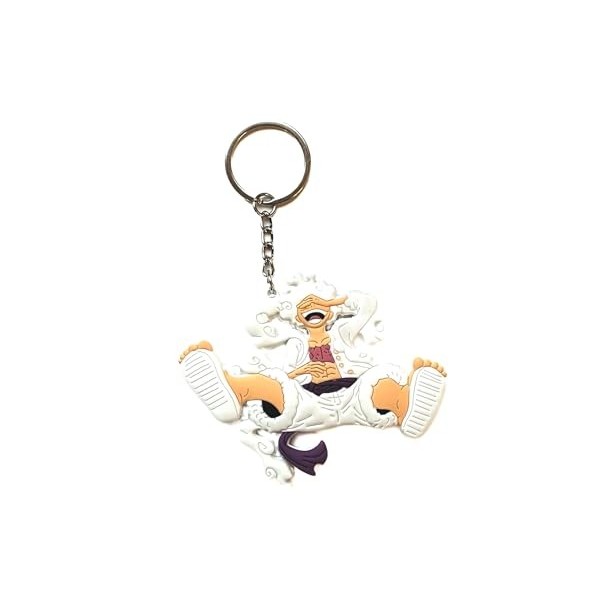 Aurabeam Luffy-s Ruffy Gear-s 5 One Piece-s Porte-clés manga 5ème forme cadeau pendentif, Blanc., Klein bis Mittelgroß