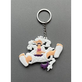 Aurabeam Luffy-s Ruffy Gear-s 5 One Piece-s Porte-clés manga 5ème forme cadeau pendentif, Blanc., Klein bis Mittelgroß