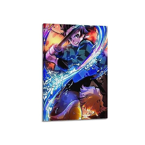 VZRSQZK Poster décoratif sur toile avec motif Demon Slayer et Demon Slayer de bande dessinée - Décoration murale moderne pour