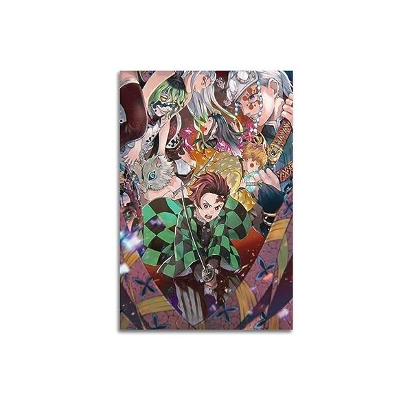 VZRSQZK Poster décoratif sur toile Demon Slayer Demon Slayer de la série de bandes dessinées, affiche murale et image dart m