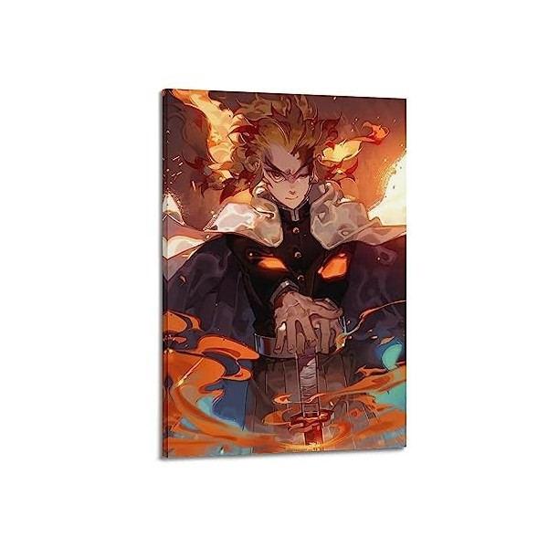 VZRSQZK Poster décoratif sur toile de lanime Demon Slayer Kyojuro Rengoku Demon Slay - 50 x 75 cm