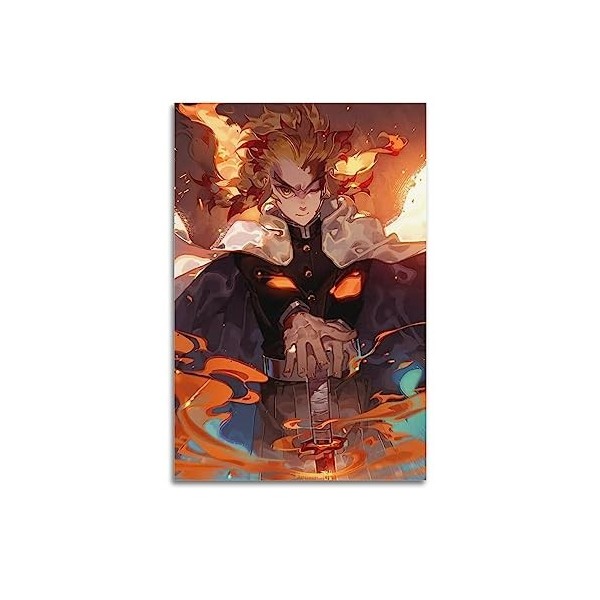 VZRSQZK Poster décoratif sur toile de lanime Demon Slayer Kyojuro Rengoku Demon Slay - 50 x 75 cm