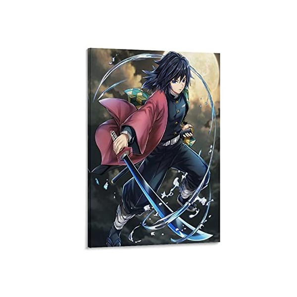 HAPPOW Demon Slayer Kimetsu No Yaiba Tomioka Giyuu Poster sur toile Anime Japonais Art Poster et décoration murale 50 x 75 cm