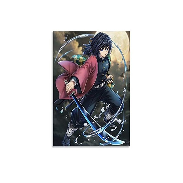 HAPPOW Demon Slayer Kimetsu No Yaiba Tomioka Giyuu Poster sur toile Anime Japonais Art Poster et décoration murale 50 x 75 cm