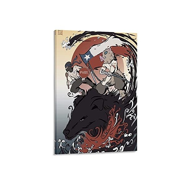 HAPPOW Poster décoratif sur toile représentant Demon Slayer Kimetsu No Yaiba Hashibira Inosuke - 50 x 75 cm