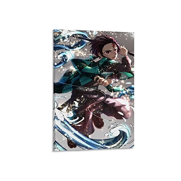 HAPPOW Poster décoratif sur toile représentant Demon Slayer Kimetsu No Yaiba Kamado Tanjirou - 50 x 75 cm