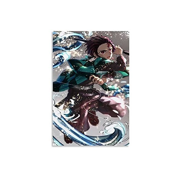 HAPPOW Poster décoratif sur toile représentant Demon Slayer Kimetsu No Yaiba Kamado Tanjirou - 50 x 75 cm