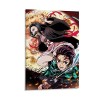 HAPPOW Poster décoratif sur toile représentant Demon Slayer Kimetsu No Yaiba Kamado Tanjirou - 50 x 75 cm