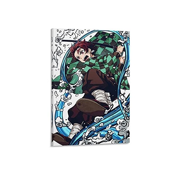 HAPPOW Poster décoratif sur toile représentant Demon Slayer Kimetsu No Yaiba Kamado Tanjirou - 50 x 75 cm