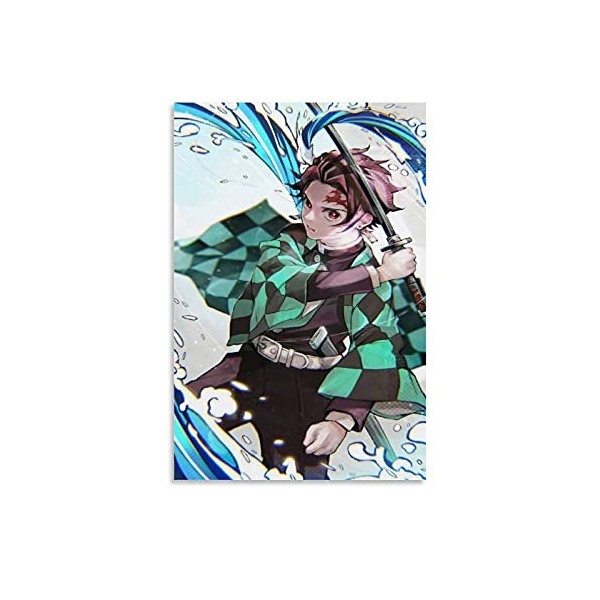 HAPPOW Poster décoratif sur toile représentant Demon Slayer Kimetsu No Yaiba Kamado Tanjirou - 50 x 75 cm