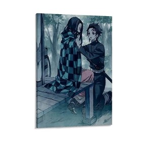 HAPPOW Poster décoratif sur toile représentant Demon Slayer Kimetsu No Yaiba Kamado Tanjirou - 50 x 75 cm