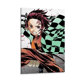 HAPPOW Poster décoratif sur toile représentant Demon Slayer Kimetsu No Yaiba Kamado Tanjirou - 50 x 75 cm