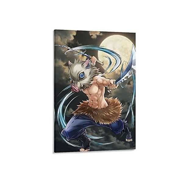 HAPPOW Poster décoratif sur toile représentant Demon Slayer Kimetsu No Yaiba Hashibira Inosuke - 50 x 75 cm