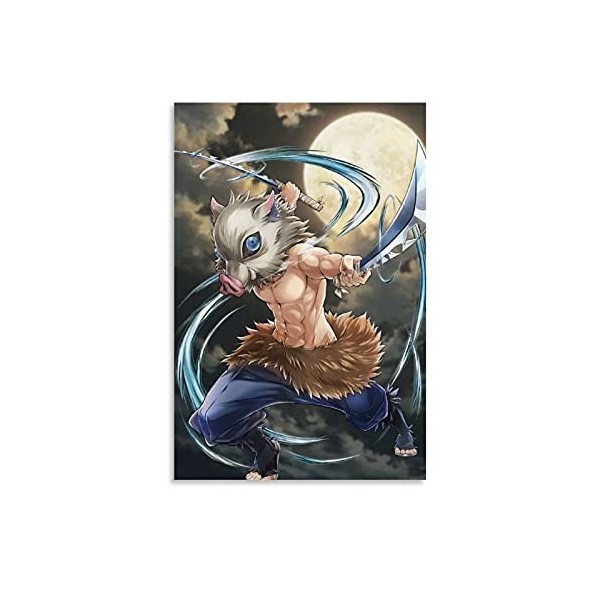 HAPPOW Poster décoratif sur toile représentant Demon Slayer Kimetsu No Yaiba Hashibira Inosuke - 50 x 75 cm